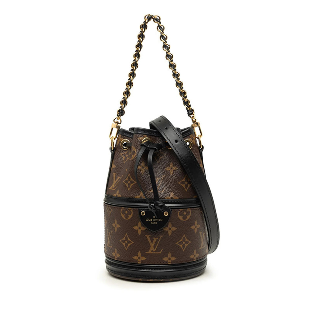 Louis Vuitton Monogram Canoe Handbag Shoulder Bag 2WAY M83480 Brown Black Lea...